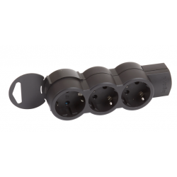 Multiprise standard - 3x2P+T - sans cordon noir