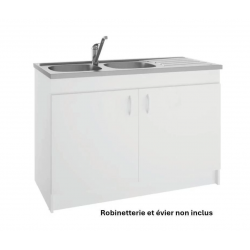 Meuble sous-évier SIM'NF mélaminé blanc 2...