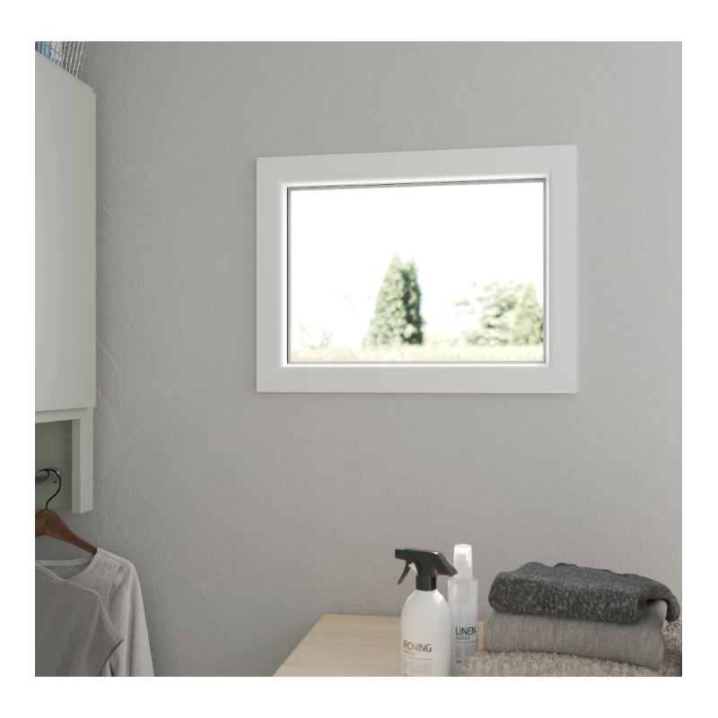 Fenêtre Fixe PVC Brico Essentiel blanc H.45 x l.80 cm