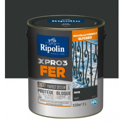 Peinture extérieure fer Xpro3 RIPOLIN noir mat 2l
