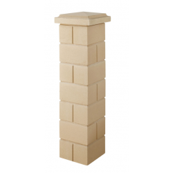 Bloc Pilier 30x30 Cm Lisse Beige , Ht 16.7 cm