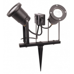Double spot à piquer ou à fixer 2*35W Max noir