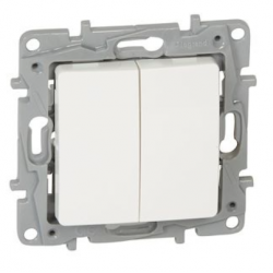 Poussoir double Niloé 6A 250V~ NO-NF - finition...