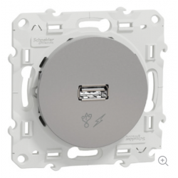 Odace - prise alimentation USB 5V - aluminium